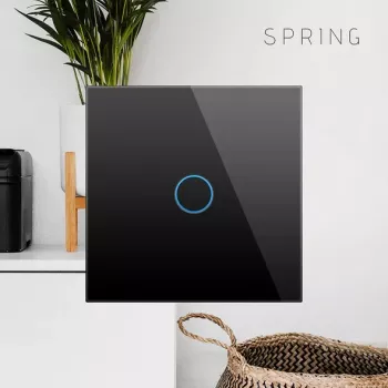 Einzeltouch-Schalter Spring Modell 0 Glas schwarz
