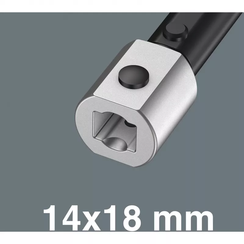Drehmomentschlüssel Wera Click-Torque X 7 mit schwarz-grünem Griff, Vierkantantrieb-Einsatz 14x18 mm