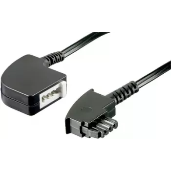 Basetech Telefon (analog) Verlängerungskabel [1x TAE-F-Stecker - 1x TAE-F-Buchse] 6,00 m Schwarz (BT-1602117)
