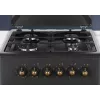 Gas-/Elektroherd MPM MPM-56-KRM-13, 4 Kochzonen, elektrischer Backofen 58 L, mechanische Drehknöpfe, schwarz