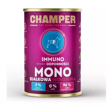 CHAMPER Immuno Monoprotein Rind – Nassfutter für Hunde – 400g