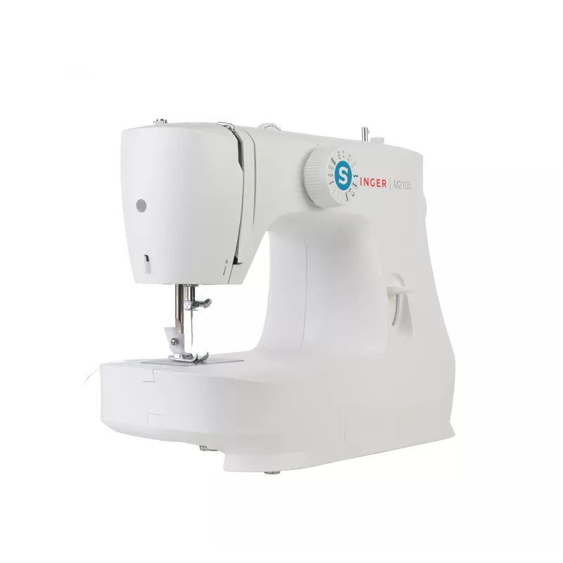 Halbautomatische Nähmaschine SINGER M2105 – 8 Stichmuster, 4-Schritt-Knopfloch, Freiarm, elektrisch, weiß
