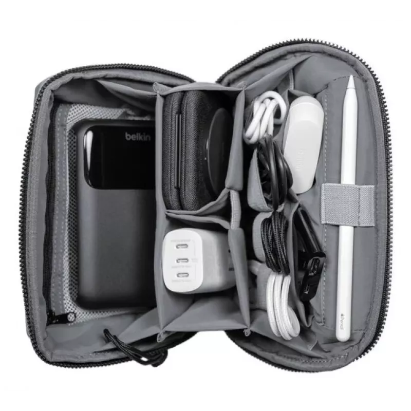Reise-Organizer Belkin MMA013HQBK kompaktes Design robustes Material, Tragetasche für Kabel und Zubehör
