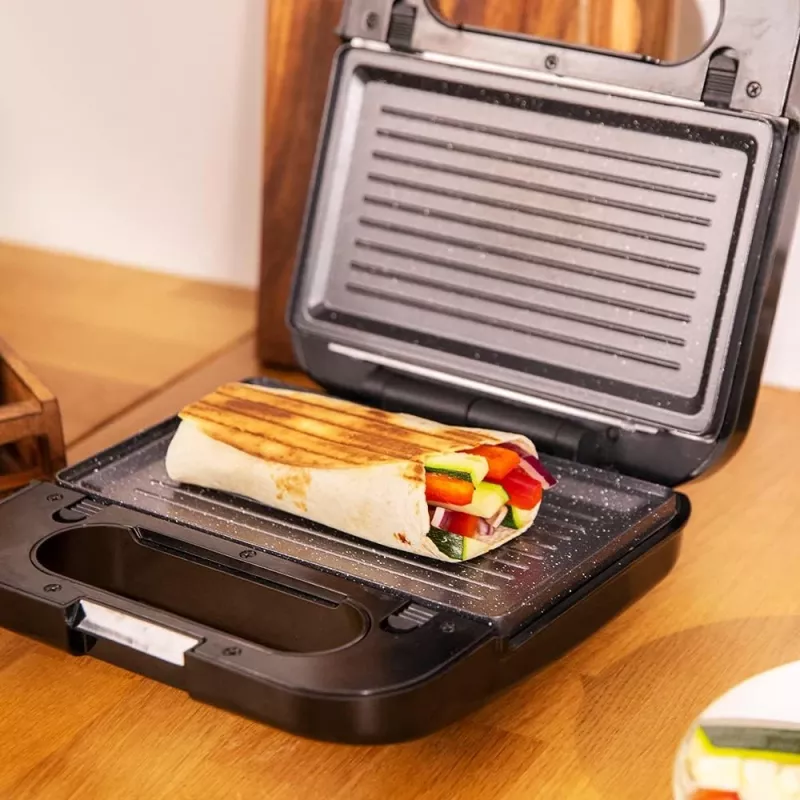 Cecotec Sandwichmaker | Rock’nToast 4in1 | 1000 W | Anzahl der Platten 4 | Schwarz