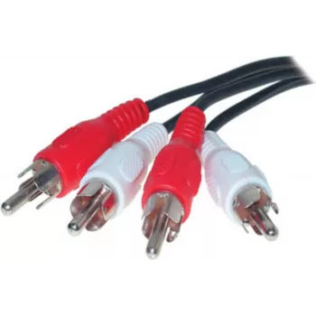 S/CONN 2 x 2 RCA 10 m Audiokabel Schwarz Rot Weiß Stecker Stecker