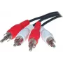 S/CONN 2 x 2 RCA 10 m Audiokabel Schwarz Rot Weiß Stecker Stecker