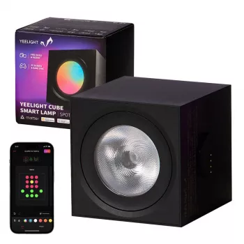 Intelligente Tischleuchte Yeelight Cube — mehrfarbig, Wi‑Fi/Bluetooth, 2,4 GHz, Bluetooth 5.0, AC 100–240 V, 1,5 m Kabel, schwarz