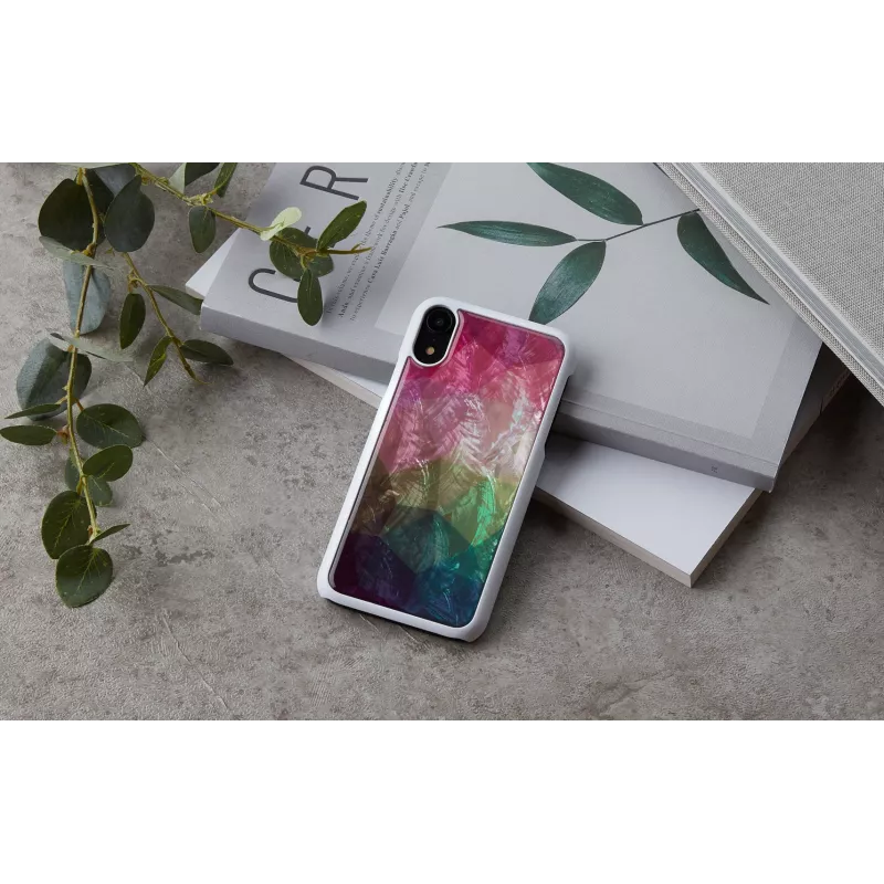 Handyhülle iKins für iPhone XR – Wasserblumen-Design, weiß