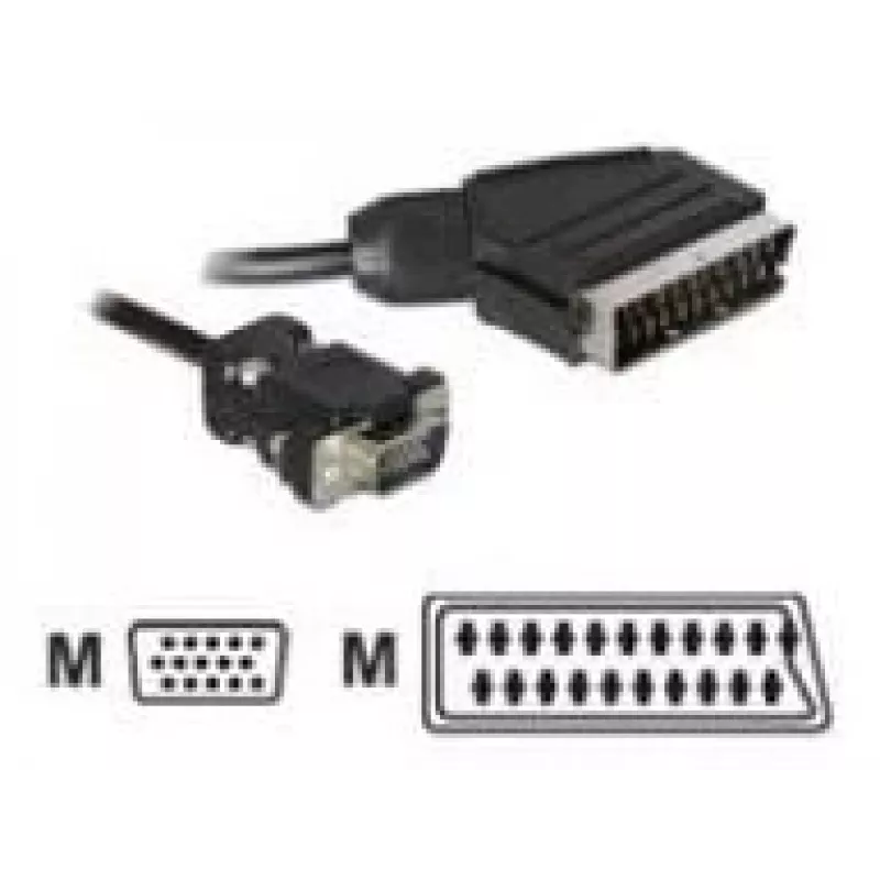 Videokabeladapter DeLOCK 65028 SCART (21-polig) auf VGA (D-Sub) 2 m