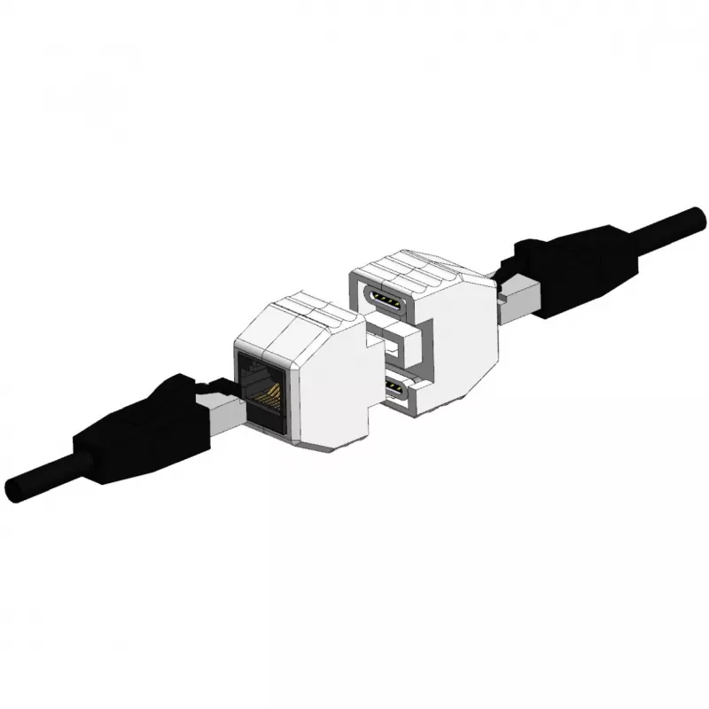 Kopplung RJ45 ALLNET TP-TP CAT6A 8-polig magnetisch PoE-fähig 10G