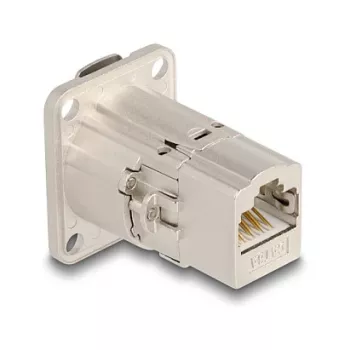 DeLOCK 67062 D-Type RJ45 Cat.6A STP Einbaudurchführung, Metall