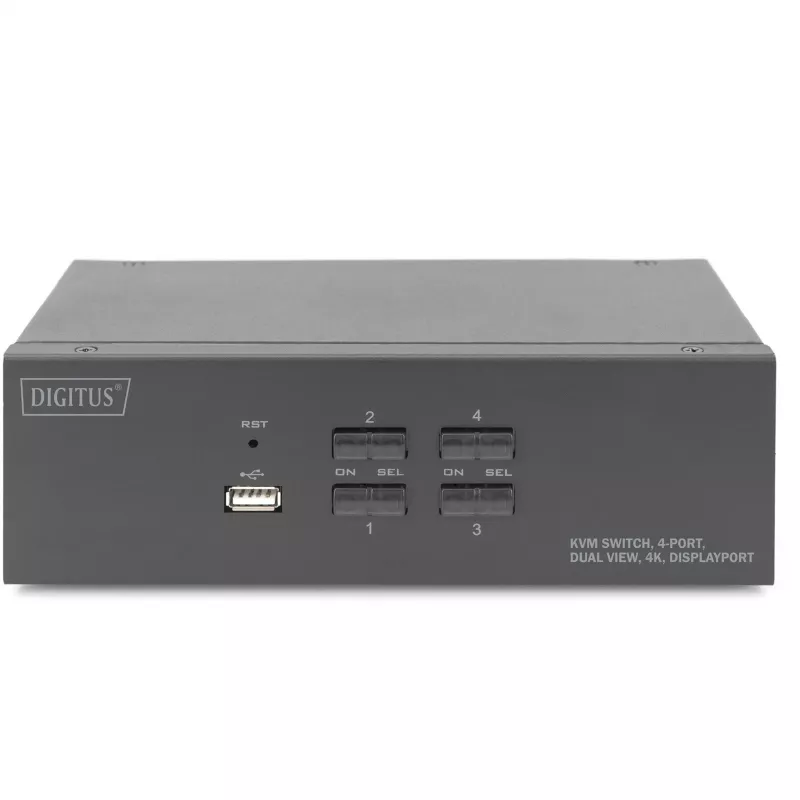 DIGITUS KVM Switch, 4 Port, Dual Display, 4K, DisplayPort®