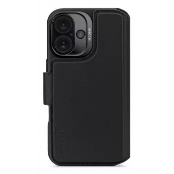 Lederhülle für iPhone 16, schwarz