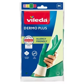 Vileda Dermo Plus ‘M’ Handschuhe Grün Baumwolle, Nitril