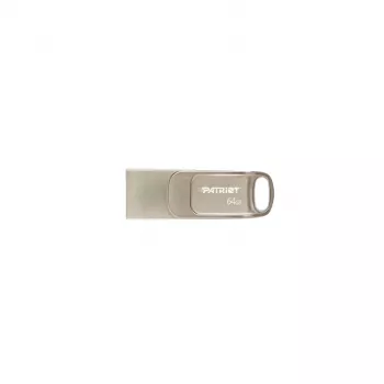 USB-Flash-Laufwerk PATRIOT PS64GT560DS5D 64 GB USB 3.2 (USB-A & USB-C), drehbares Zinklegierungsgehäuse, silber
