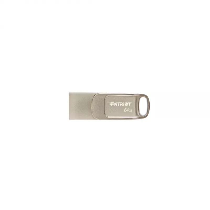 USB-Flash-Laufwerk PATRIOT PS64GT560DS5D 64 GB USB 3.2 (USB-A & USB-C), drehbares Zinklegierungsgehäuse, silber