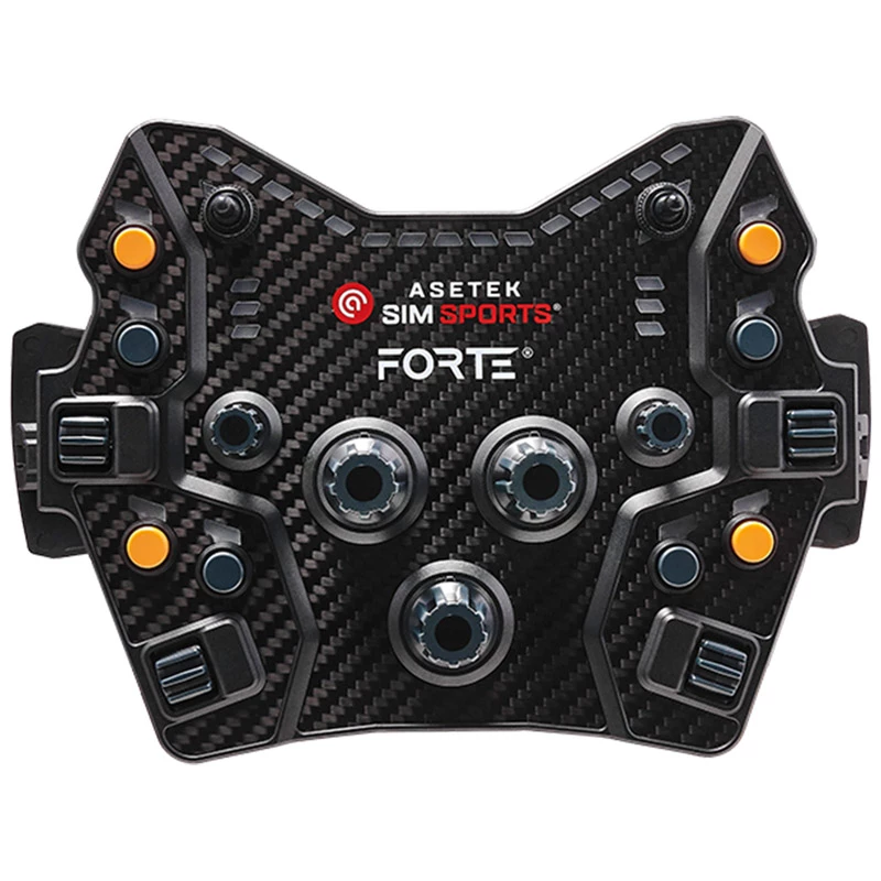 Button Box Asetek SimSports Forte GT — kompaktes Rennbedienfeld mit konfigurierbaren Tasten und Drehgebern