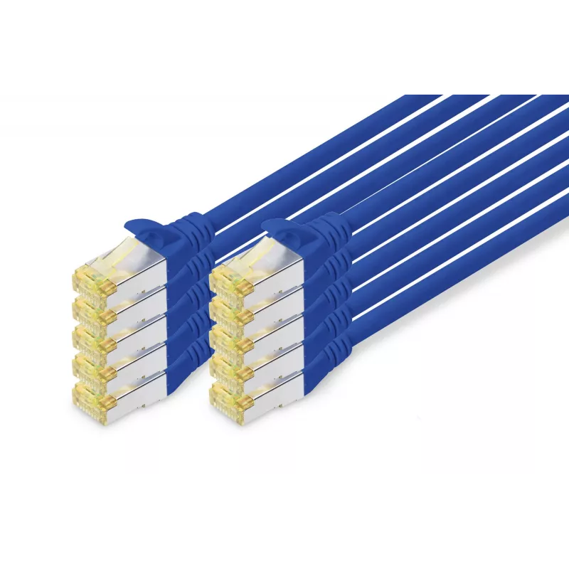 Netzwerkkabel Digitus CAT 6A S/FTP RJ-45 0,25 m Blau