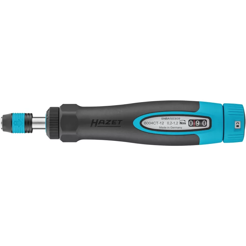 Drehmomentschraubendreher 6004CT-12 (schwarz/blau, 0,2 – 1,2 Nm, 1/4 Bit-Aufnahme, runder Griff)