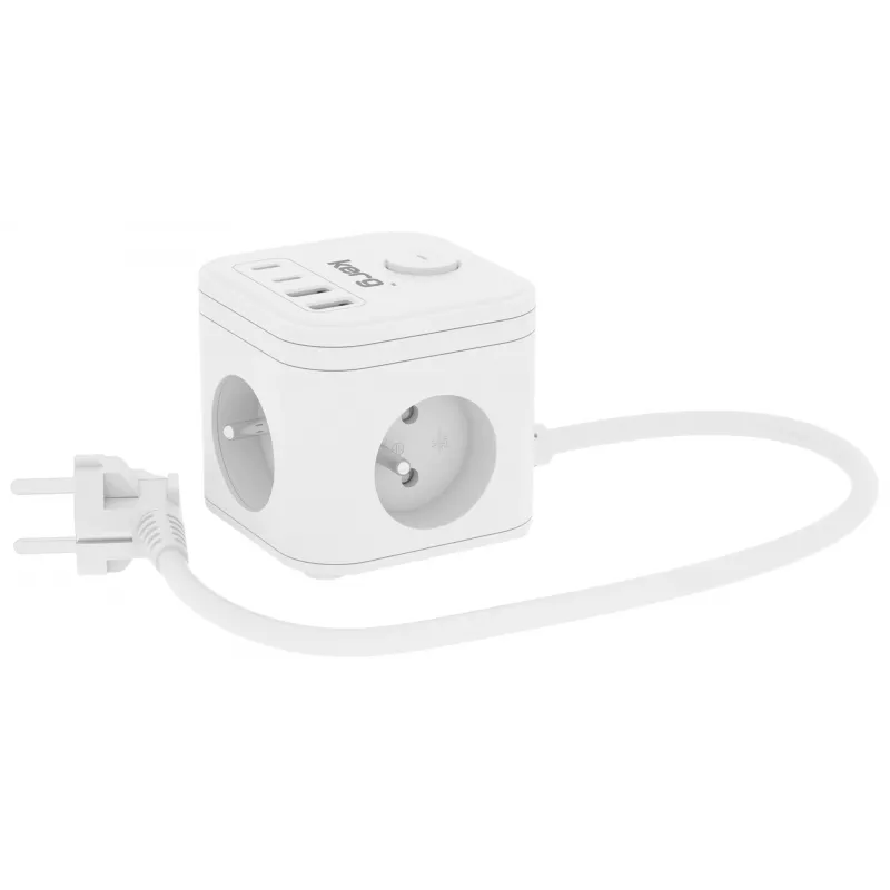 Steckdosenleiste Kerg SMART 3-fach mit 4 USB (USB-A + USB-C), 1,5 m Kabel, 16 A/250 V
