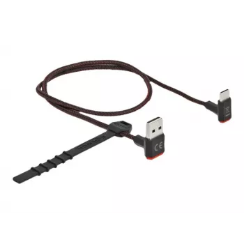 USB-Kabel DeLOCK EASY-USB 2.0 Typ-A-Stecker auf Typ-C-Stecker abgewinkelt 0,5m schwarz