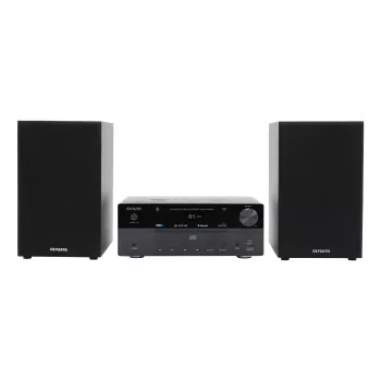 Home-Audio-Mikroanlage Aiwa MSBTU-550 — 50 W RMS, Bluetooth 10 m, FM, LED-Anzeige, Cinch, Schwarz