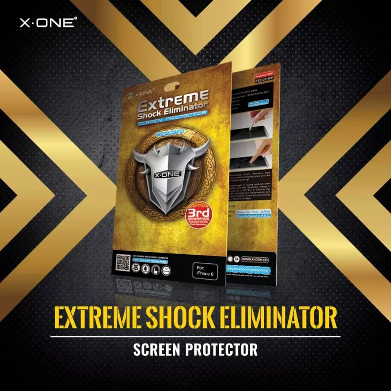 Bildschirmschutzfolie X-ONE Extreme Shock Eliminator für iPhone X — schwarz, stoßfest, langlebig