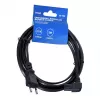 Netzkabel SAVIO CL-144, 3 m, gewinkelt 2-polig auf IEC Typ E Stecker, schwarz