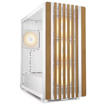 Sharkoon REBEL C70G RGB Full Tower White, Wood