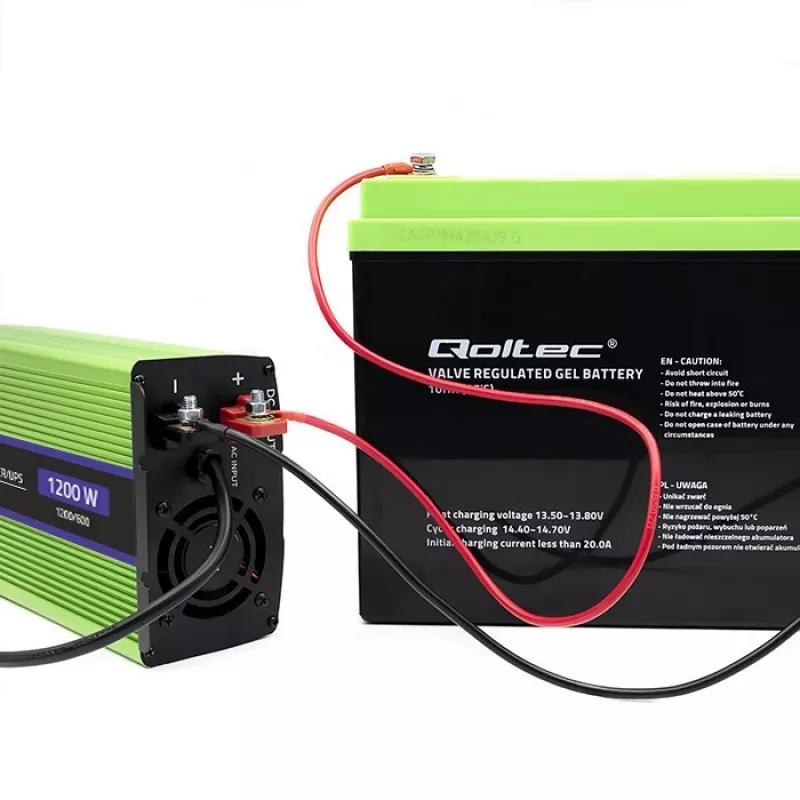 Auto-Wechselrichter Qoltec Monolith 1200 W Grün 12 V