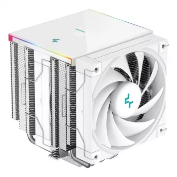 Luftkühler DeepCool AK620 Digital SE White — zwei 120-mm-Lüfter, 6 Heatpipes, PWM, LGA-1700-Unterstützung, integrierte Anzeige