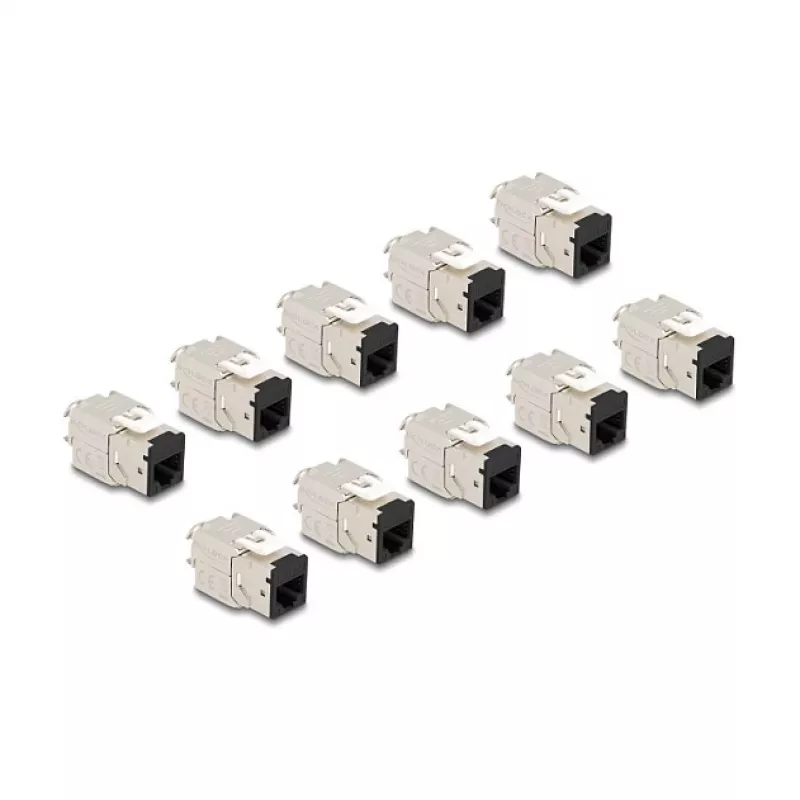 DeLOCK 88118 Keystone-Modul flach Schwarz RJ-45 10 Stück