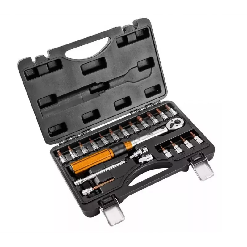 Neo Tools 1/4 bidirektionaler Drehmomentschlüssel, 5-25NM, Set aus 21 Stück