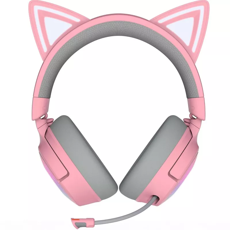Razer Kraken Kitty V3 Pro - Quartz Headset Kabelgebunden & Kabellos Kopfband Gaming USB Typ-A Bluetooth Rose