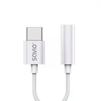 USB Type 3.1 C (M) – Jack 3.5mm (F) Audioadapter Weiß SAVIO AK-51