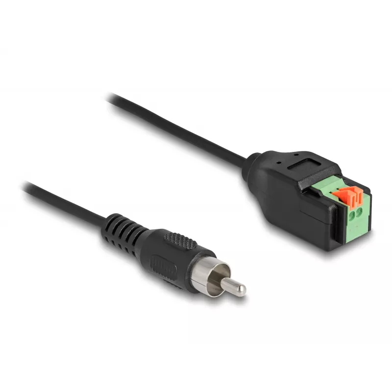 DeLOCK Kabel RCA-Stecker auf Klemmleistenadapter mit Drucktaste 15 cm