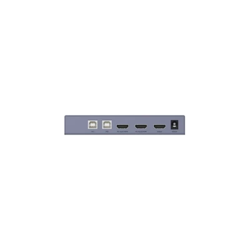 KVM-Switch Unitek V307A USB HDMI 2‑Port 4K Ultra HD 3840x2160@60Hz HDCP 2.2, Metallgehäuse, grau
