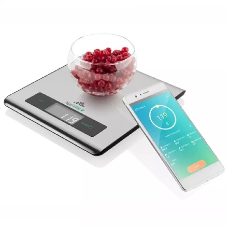 Elektronische Küchenwaage ETA Nutri Vital Metallic Rectangle — 5 kg Kapazität, 1 g Genauigkeit, LCD