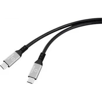 Renkforce USB-C-Kabel USB4 Stecker Stecker Schwarz Aluminium-Stecker (RF-6805036)