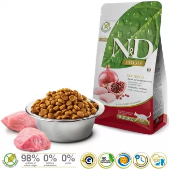 FARMINA N&D Prime Neutered Chicken&Pomegranate Adult - Trockenfutter für Katzen - 5 kg
