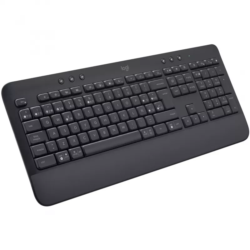 Logitech Signature K650 - Tastatur - Kabellos - Bluetooth 5.1 - QWERTY - Spanisch - Graphit (920-010917)