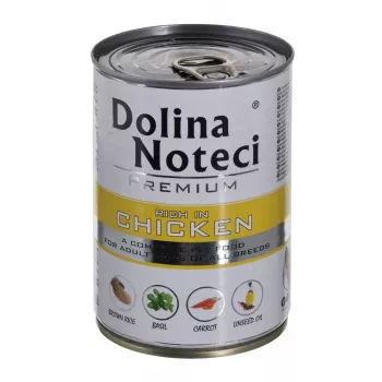 Nassfutter für Hunde Dolina Noteci Premium Adult Rind Huhn Schwein 400 g, glutenfrei, konservierungsstofffrei