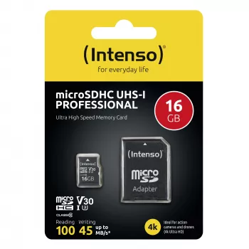 MEMORY MICRO SDHC 16GB C10/W/ADAPTER 3433470 INTENSO