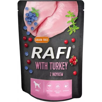 Nassfutter für Hunde Dolina Noteci Rafi – Truthahn mit Blaubeere & Cranberry, 300 g, getreidefrei, 78% Feuchtigkeit