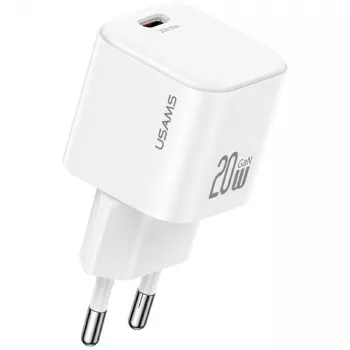 Ladegerät usams USA001627 20W 1×USB‑C mit USB‑C Kabel — Schnellladeadapter für Telefone und Tablets