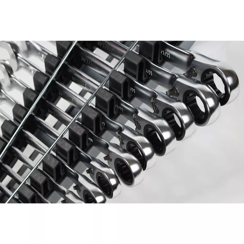Ringratschenschlüsselsatz Wiha 44661, umschaltbar, 12-teilig, Schlüsselweiten SW 8–19 mm