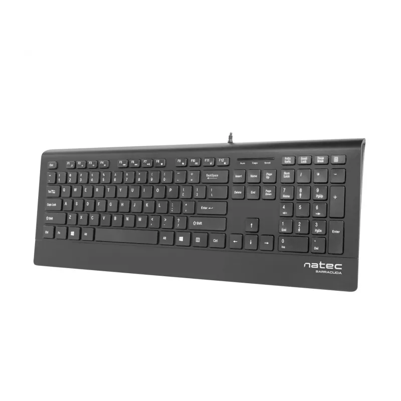 Kabelgebundene Tastatur NATEC BARRACUDA ES — kompaktes Layout, Membranschalter, USB-Anschluss