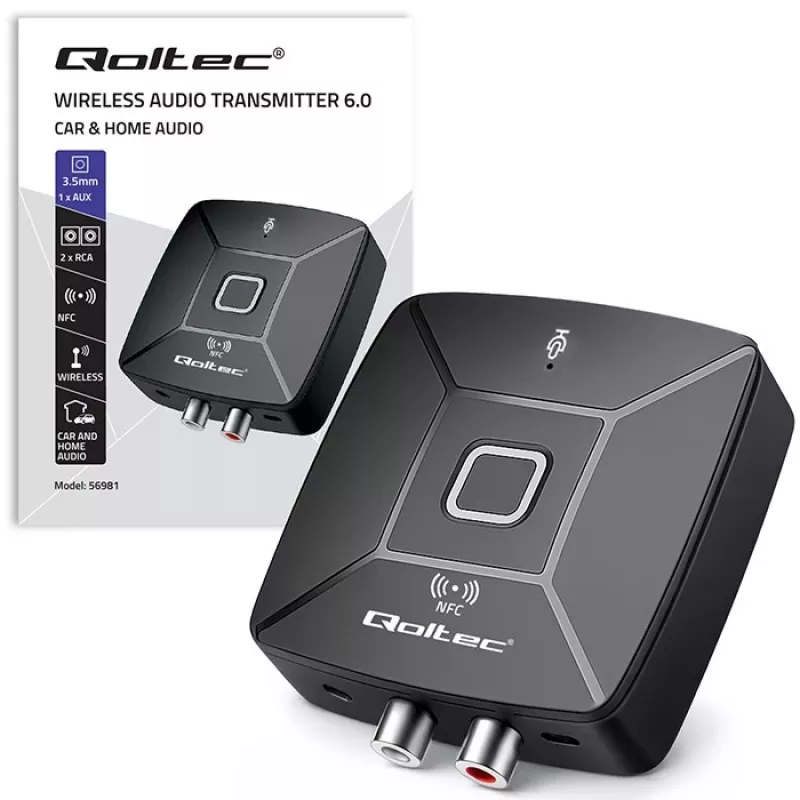 QOLTEC Wireless Audio HiFi Sender/Empfänger Modell 56981 — Bluetooth/Line-In Audio-Bridge