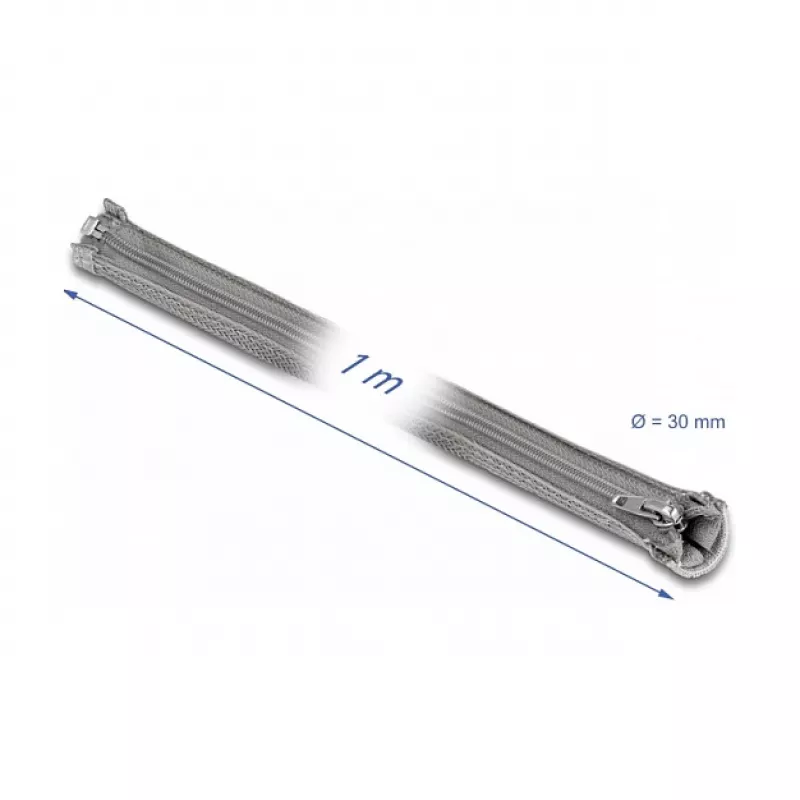 Geflechtschlauch DeLOCK 20825 1 m x 30 mm Grau