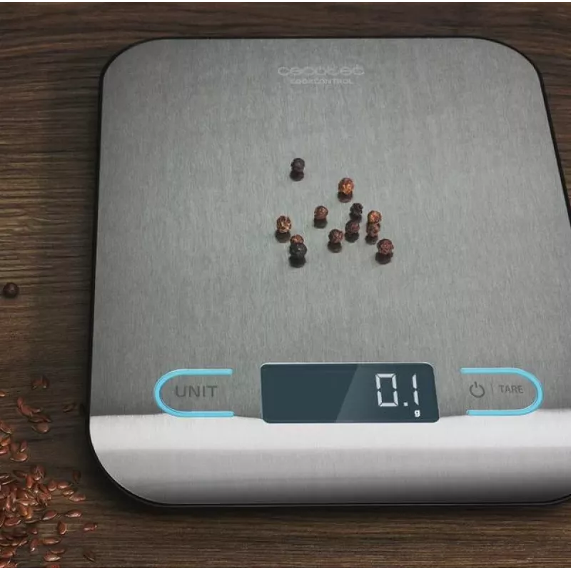 Cecotec Küchenwaage | CookControl | Maximale Belastbarkeit 5 kg | Teilung 1 g | LCD-Display